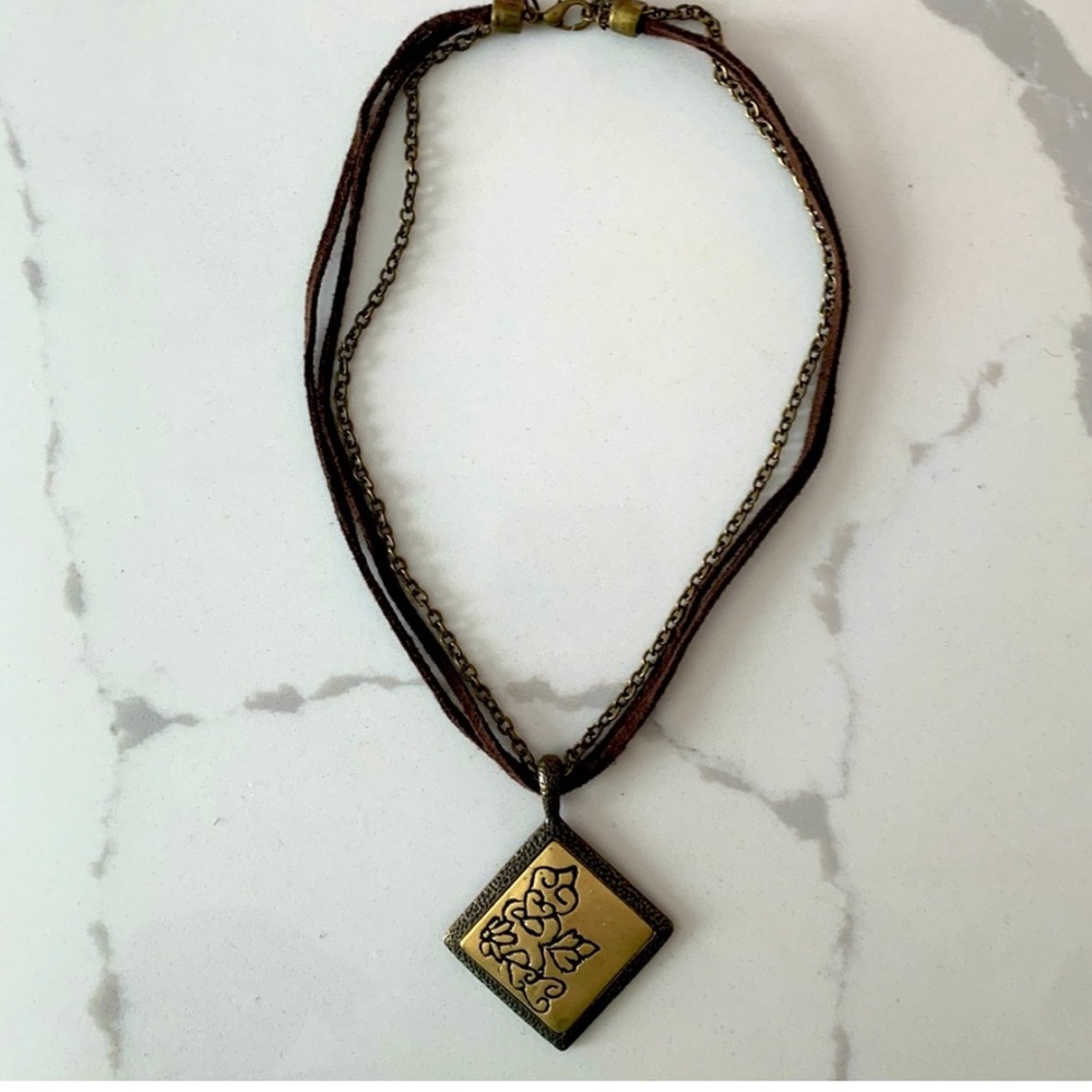 Chicos Brown Pendant Necklace